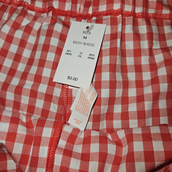 Colsie 2 Piece Red Checkered Women's Pajama Set Top Size Lg, Shorts Size Md NWT - Picture 6 of 11